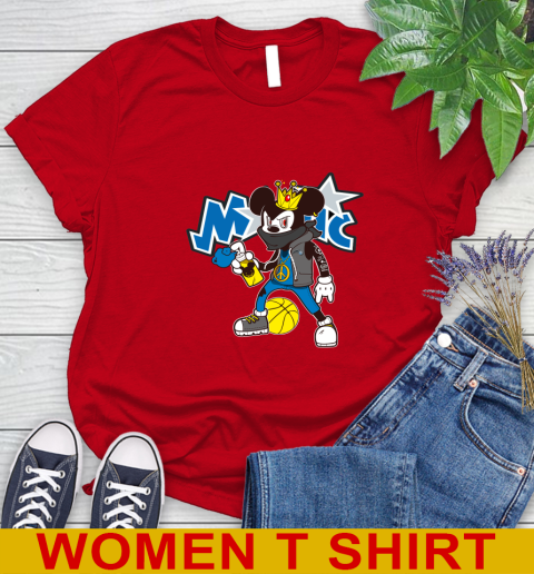 Orlando Magic NBA Basketball Mickey Peace Sign Sports Women's T-Shirt 10
