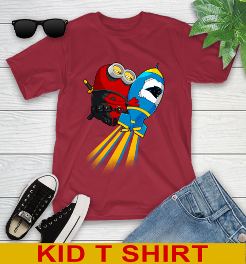 NFL Football Carolina Panthers Deadpool Minion Marvel Shirt Youth T-Shirt 12