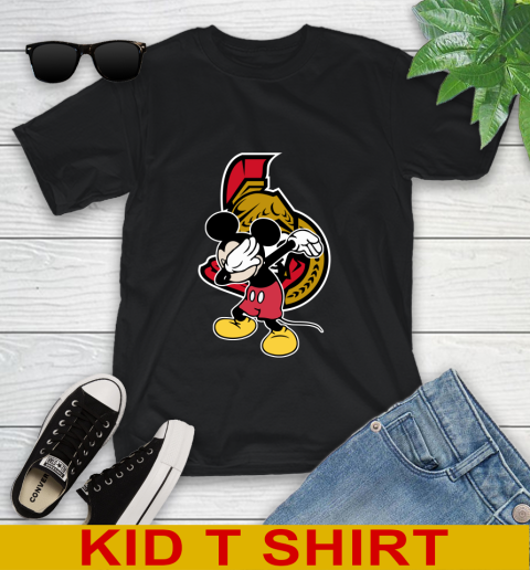 Ottawa Senators NHL Hockey Dabbing Mickey Disney Sports Youth T-Shirt 2
