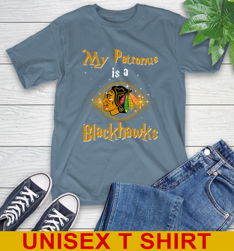 NHL Hockey Harry Potter My Patronus Is A Chicago Blackhawks T-Shirt 8