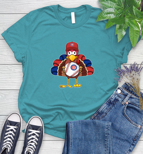 Chicago Cubs Turkey thanksgiving Women's T-Shirt 12