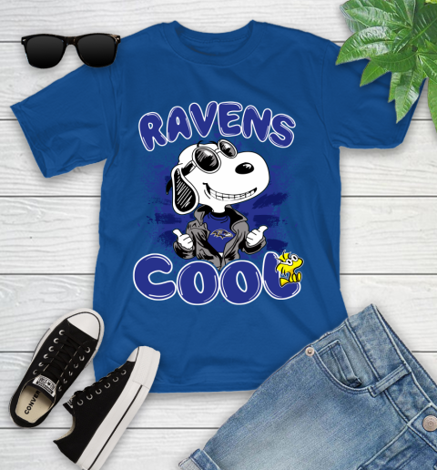 NFL Football Baltimore Ravens Cool Snoopy Shirt Youth T-Shirt