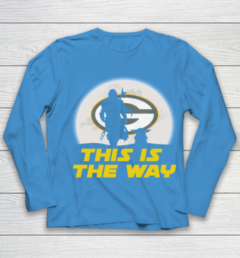 Green Bay Packers NFL Football Star Wars Yoda And Mandalorian This Is The Way Youth Long Sleeve 5