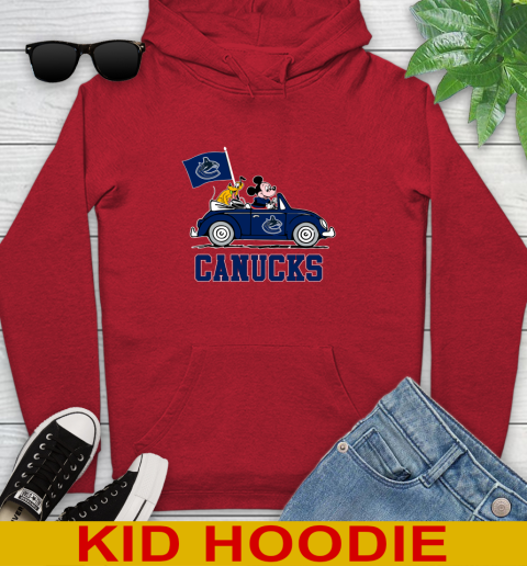 NHL Hockey Vancouver Canucks Pluto Mickey Driving Disney Shirt Youth Hoodie 11