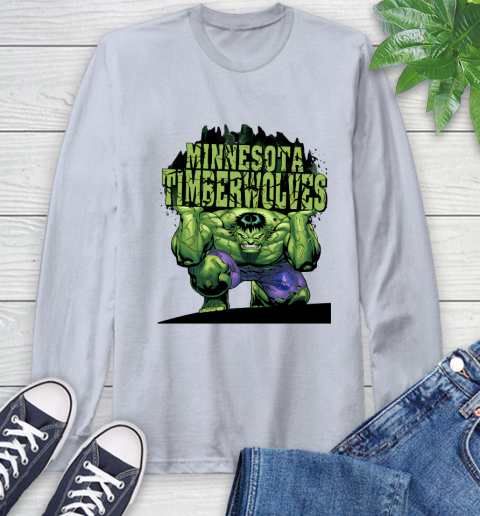 Minnesota Timberwolves NBA Basketball Incredible Hulk Marvel Avengers Sports Long Sleeve T-Shirt 6