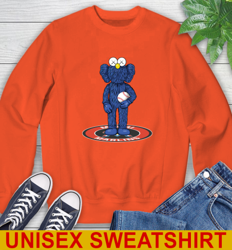 MLB Baseball Miami Marlins Kaws Bff Blue Figure Shirt Sweatshirt 4