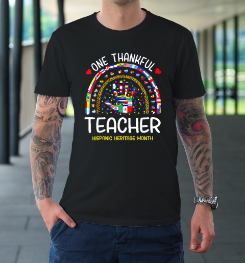 One Thankful Teacher Hispanic Heritage Month Countries Flags T-Shirt
