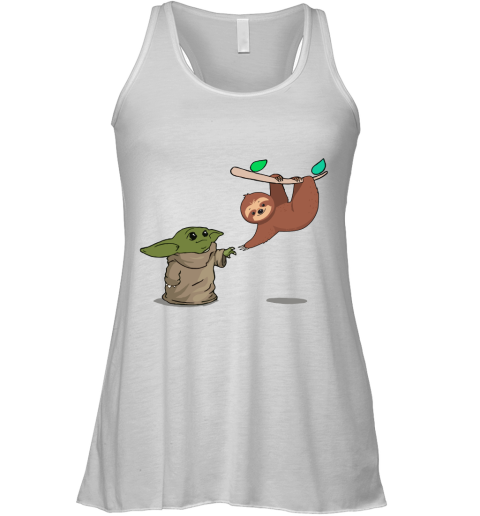 Baby Yoda And Sloth Touch Hands Racerback Tank
