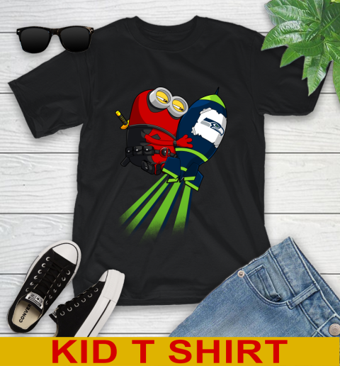 NFL Football Seattle Seahawks Deadpool Minion Marvel Shirt Youth T-Shirt