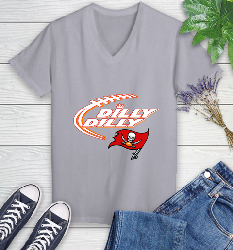 NFL Tampa Bay Buccaneers Dilly Dilly Football Sports Women's V-Neck T-Shirt 4