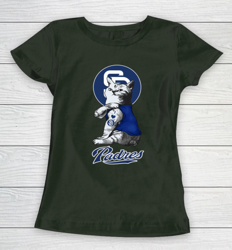 MLB Baseball My Cat Loves San Diego Padres Women's T-Shirt 4