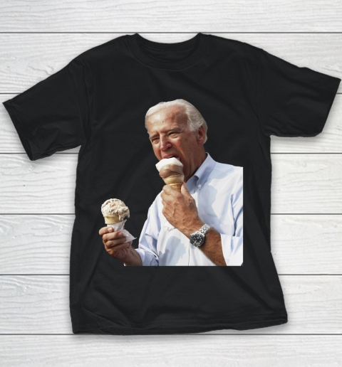 Joe Biden Eating Ice Cream Youth T-Shirt