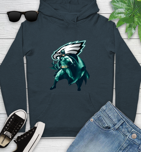 NFL Batman Football Sports Philadelphia Eagles Youth Hoodie 8