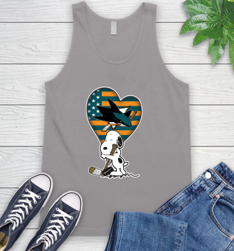 San Jose Sharks NHL Hockey The Peanuts Movie Adorable Snoopy Tank Top 4