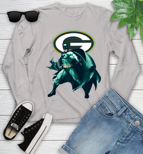 NFL Batman Football Sports Green Bay Packers Youth Long Sleeve 12