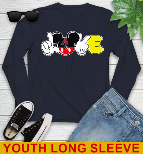 Arizona Diamondbacks MLB Baseball Love Mickey Disney Sports Youth Long Sleeve 3