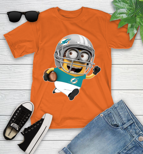 NFL Miami Dolphins Minions Disney Football Sports Youth T-Shirt 7