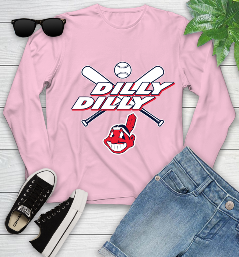 MLB Cleveland Indians Dilly Dilly Baseball Sports Youth Long Sleeve 10