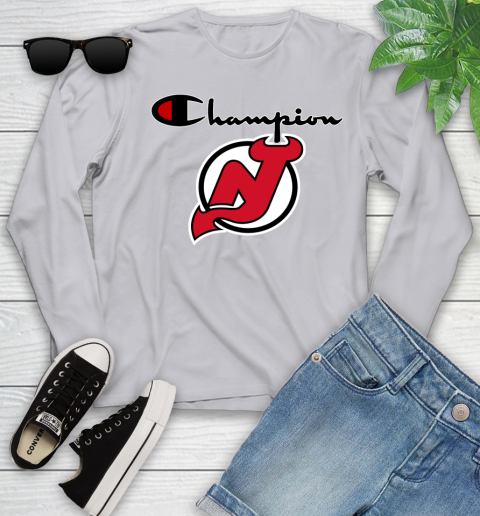 NHL Hockey New Jersey Devils Champion Shirt Youth Long Sleeve 3