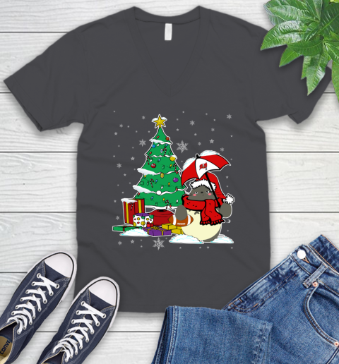 Tampa Bay Buccaneers NFL Football Cute Tonari No Totoro Christmas Sports V-Neck T-Shirt 4