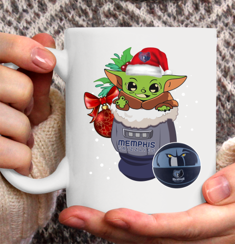 Memphis Grizzlies Christmas Baby Yoda Star Wars Funny Happy NBA Ceramic Mug 11oz 4