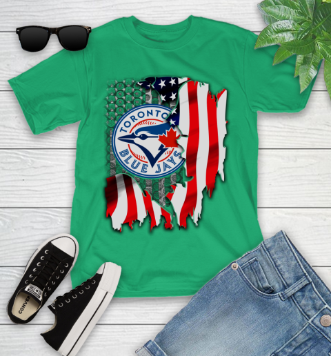 Toronto Blue Jays MLB Baseball American Flag Youth T-Shirt 8