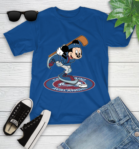 NHL Hockey Colorado Avalanche Cheerful Mickey Disney Shirt Youth T-Shirt 9