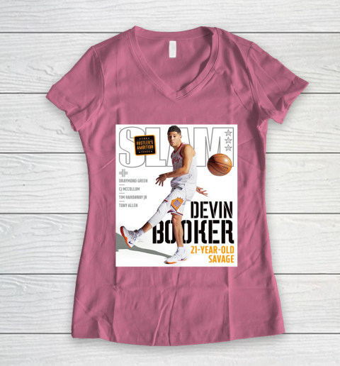 Devin Booker Slam Magazine Cover Phoenix Suns Women's V-Neck T-Shirt 7