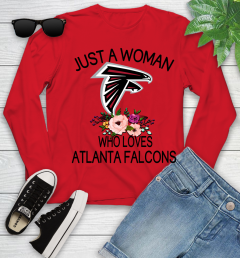 NFL Just A Woman Who Loves Atlanta Falcons Football Sports Youth Long Sleeve 8