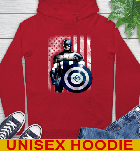 Tampa Bay Rays MLB Baseball Captain America Marvel Avengers American Flag Shirt Hoodie 10