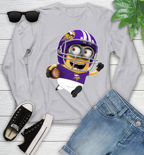 NFL Minnesota Vikings Minions Disney Football Sports Youth Long Sleeve 5