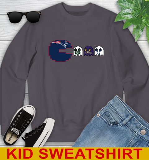 New England Patriots NFL Football Pac Man Champion Youth Sweatshirt 6
