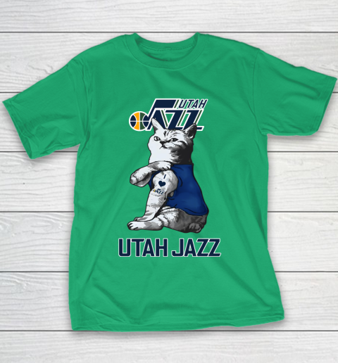 NBA Basketball My Cat Loves Utah Jazz Youth T-Shirt 3