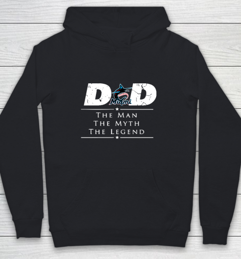 Miami Marlins MLB Baseball Dad The Man The Myth The Legend Youth Hoodie