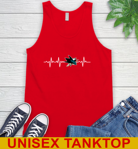 San Jose Sharks NHL Hockey Heart Beat Shirt Tank Top 5