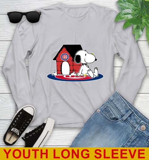 MLB Baseball Chicago Cubs Snoopy The Peanuts Movie Shirt Youth Long Sleeve 6