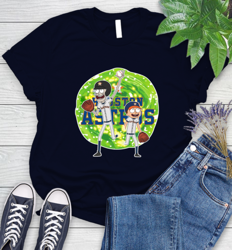 MLB Houston Astros Rick And Morty Baseball Sports Women's T-Shirt 3