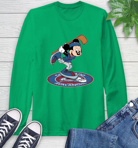 NHL Hockey Colorado Avalanche Cheerful Mickey Disney Shirt Long Sleeve T-Shirt 8