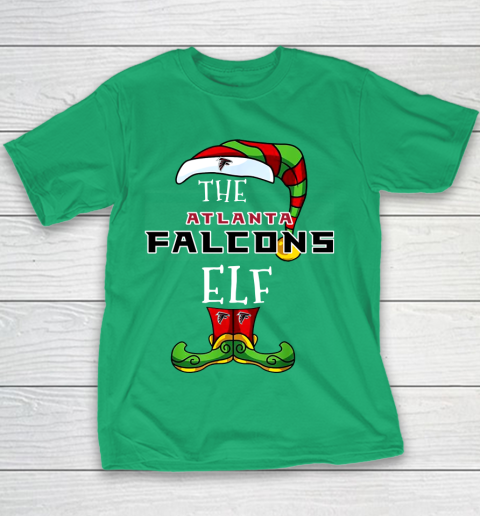 Atlanta Falcons Christmas ELF Funny NFL Youth T-Shirt 3
