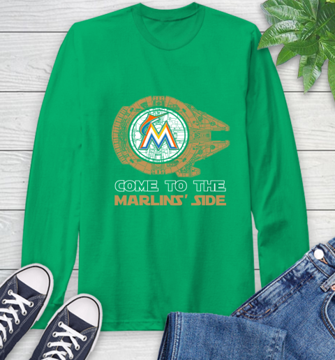 MLB Come To The Miami Marlins Side Star Wars Baseball Sports Long Sleeve T-Shirt 8