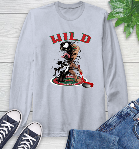 NHL Minnesota Wild Hockey Venom Groot Guardians Of The Galaxy Long Sleeve T-Shirt 6