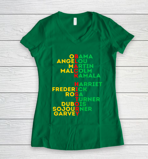 Black History Month Dream Like Leaders African American Love Women's V-Neck T-Shirt 3