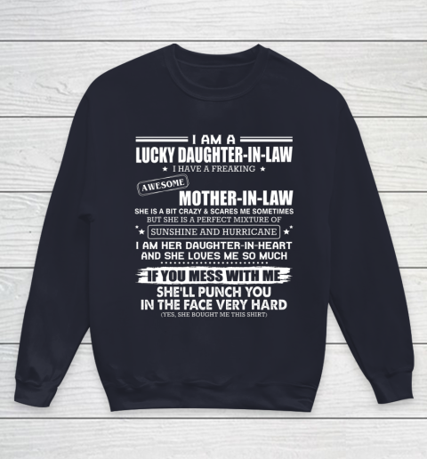 Lucky Daughter In Law Have A Freaking Awesome Mother In Law Youth Sweatshirt 2