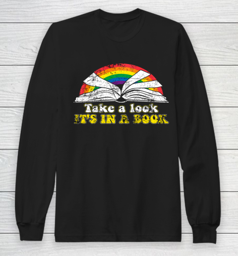 Reading Rainbow t shirt Love Reading Love Rainbows Gift Retro Rainbow Long Sleeve T-Shirt