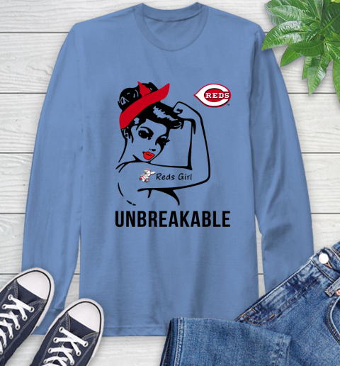 MLB Cincinnati Reds Girl Unbreakable Baseball Sports Long Sleeve T-Shirt 10