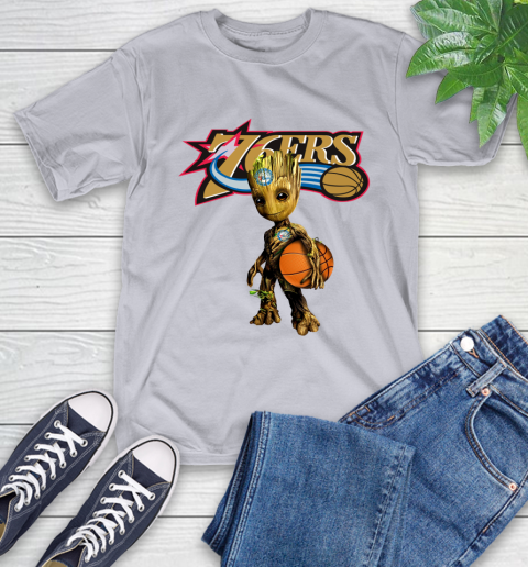 Philadelphia 76ers NBA Basketball Groot Marvel Guardians Of The Galaxy T-Shirt 6