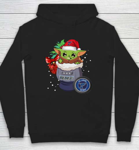 St.Louis Blues Christmas Baby Yoda Star Wars Funny Happy NHL Hoodie 2