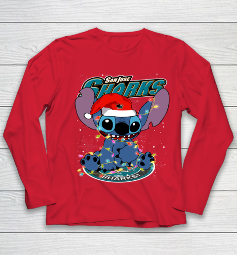 San Jose Sharks NHL Hockey noel stitch Christmas Youth Long Sleeve 7