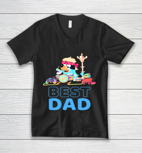 Bluey Best Dad Matching Family For Lover V-Neck T-Shirt