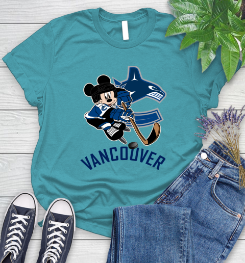 NHL Vancouver Canucks Mickey Mouse Disney Hockey T Shirt Women's T-Shirt 12
